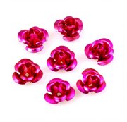 Aluminium roser. Fuchsia. 9 mm. 50 stk.